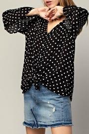  Pola-dot Bell-sleeve Top