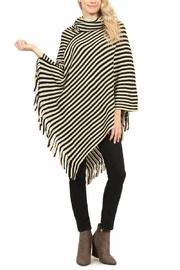  Stripe Tassel Poncho