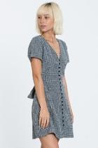  Navy Gingham Dress