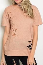  Apricot Distressed Tee