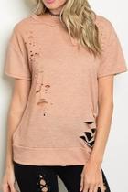  Apricot Distressed Tee