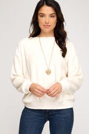  Faux Fur Pullover Crew