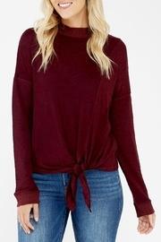  Heathered Mock Top