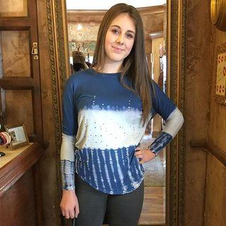 Blue Long Sleeve Top