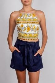  Honey-print Tie-halter Top