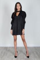  Balloon Sleeve Choker Satin Mini