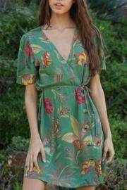  Floral-buttoned Cross-over Dress