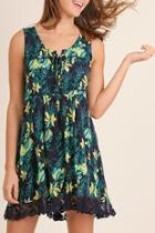  Black Lily-print Dress