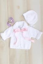  Hand Knit Ribbon Tie Sweater