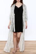  Tie-front Lace Robe