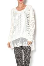  Lace Trim Sweater