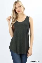  Sleeveless Round-hem Top