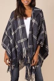  Check Me Out Hooded Wrap Poncho Denim