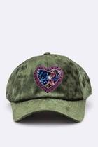  Heart Patch Velour-cap