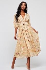  Mustard Floral Midi-dress