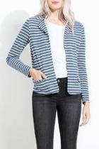  Striped Knit Blazer