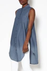  Blue Artisan Tunic Top