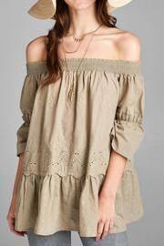  Beige Ruffle Top