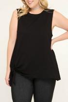  Sleeveless Top With Side Tie Detail