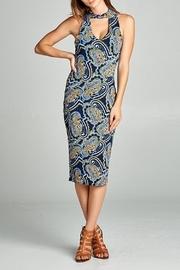  Mock-neck Paisley Dress