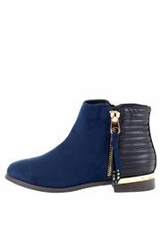  Navy Flat Bootie