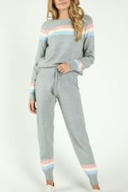  Rainbow Stripe Ski Sweater