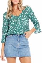  Evergreen Floral Blouse