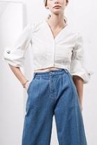  Wide Cuff Cropped Shirt