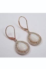  Opal And Diamond Dangle Earrings, 14k Yellow Gold, October Birthstone