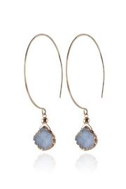 Kelly Blue-druzy Hoops