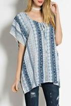  Blue Floral Tunic