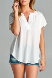  Solid V Neck Top