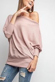  Banded Waffle Sweater