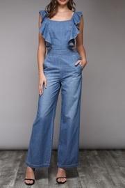  Ruffle Denim Jumpsuit