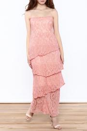  Coral Lace Tiered Dress