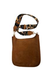  Camel Vegan Messenger With Animal Printed Strap