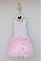  Pink Feathered Dress