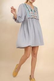  Embroidered Bib Dress
