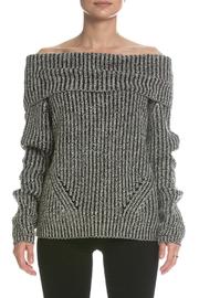  B & W Off-the-shoulder Sweater