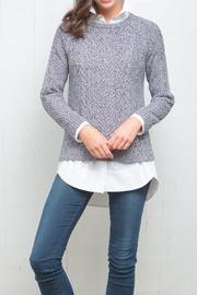  Marled Zip Back Sweater
