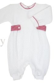  Long Sleeve Romper With Gingham Side Tabs