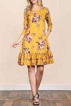  Ruffled-floral Pocket Dress