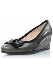  Grey Leather Wedge
