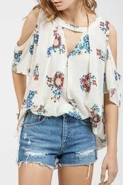  Floral Cold-shoulder Top