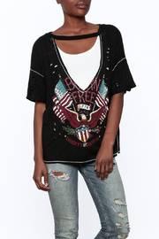  Black Distressed Graphic Tee