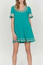  Embroidered Sleeve Dress