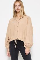  Long-sleeve Taupe Top