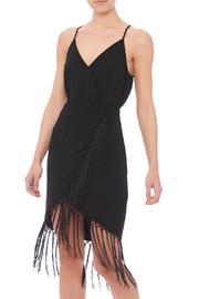  Faux Wrap Fringe Dress