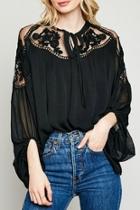  Sheer Embroidery Tunic