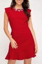  Ruffle Cross Back Dress